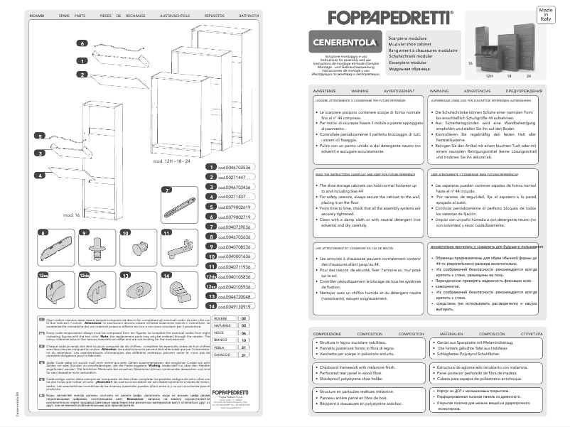 Page n°1 - Manuel utilisateur Foppapedretti Cenerentola 18