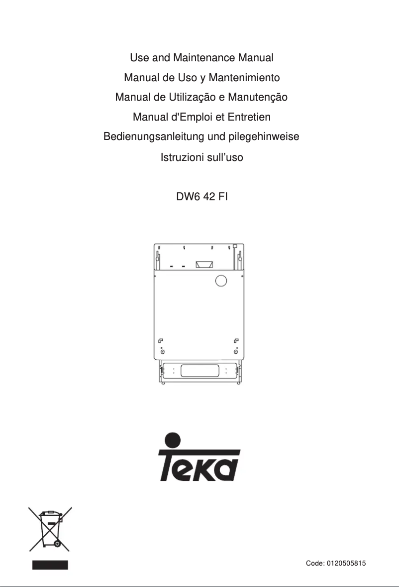 Page 1 de la notice Manuel utilisateur Teka DW6 42 FI