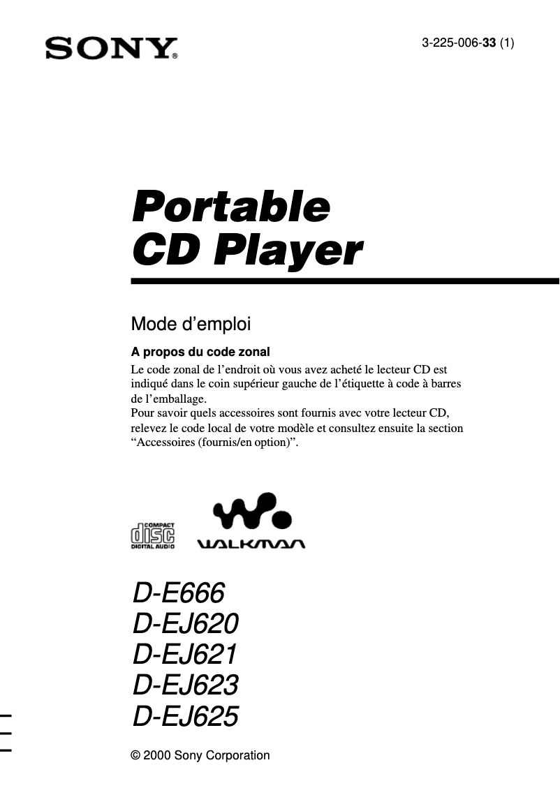 Image de la première page du manuel de l'appareil D-EJ620