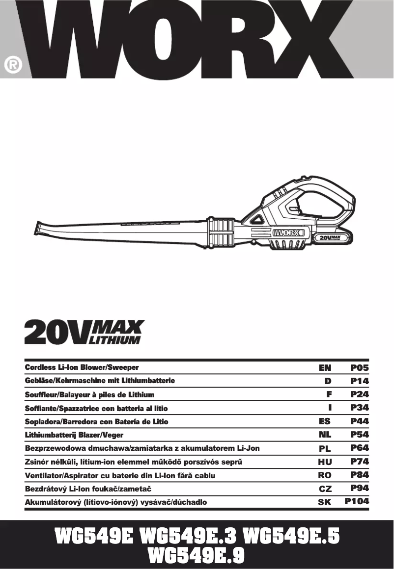 Page n°1 - Manuel utilisateur Worx WG594E.9