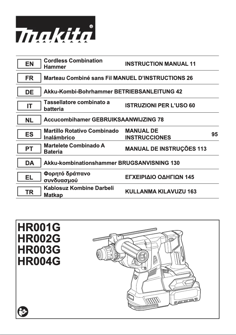 Page n°1 - Manuel utilisateur Makita HR003G