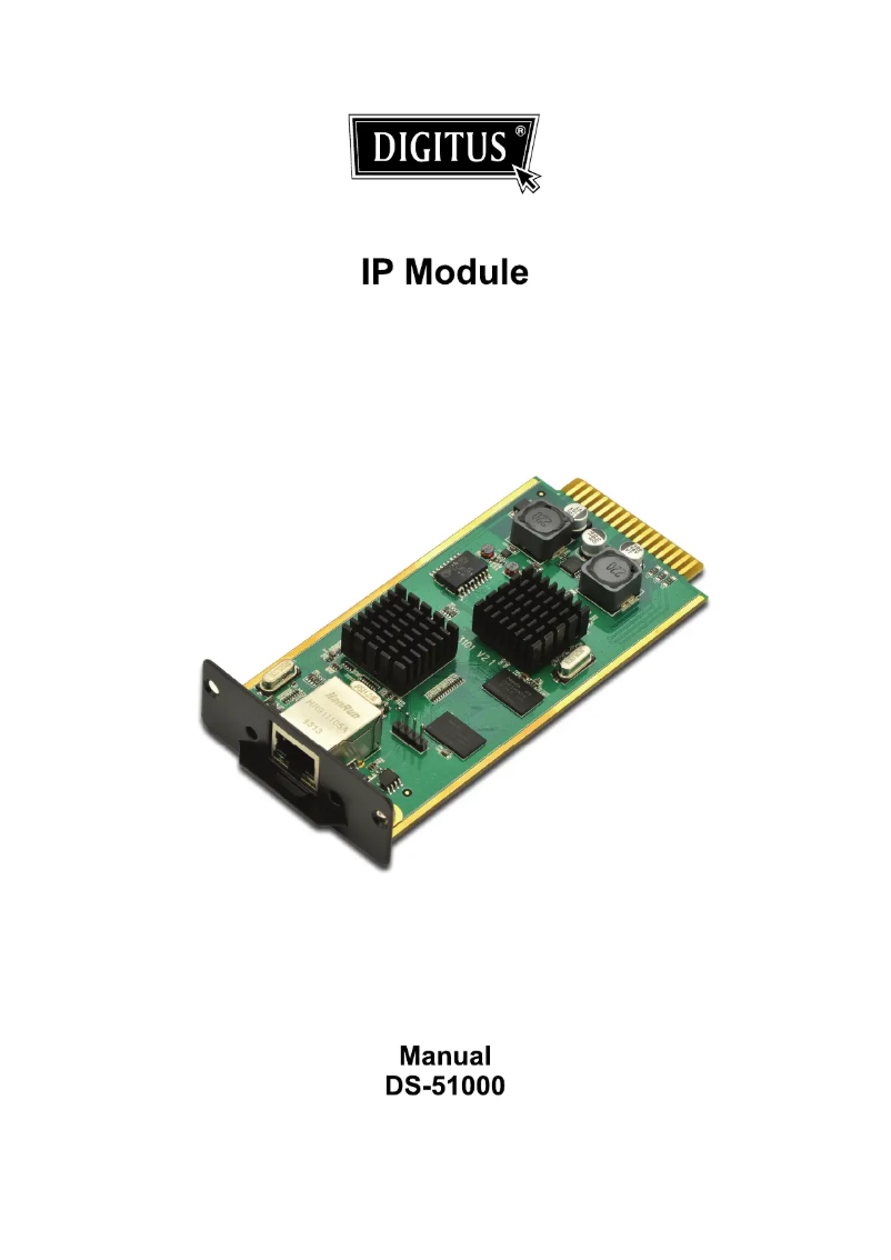Page 1 de la notice Manuel utilisateur Digitus DS-51000