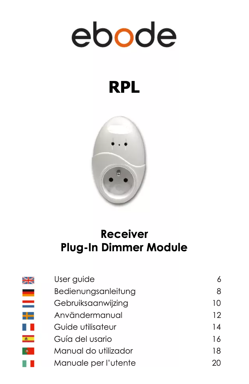 Imagen de la primera página del manual del dispositivo RPL