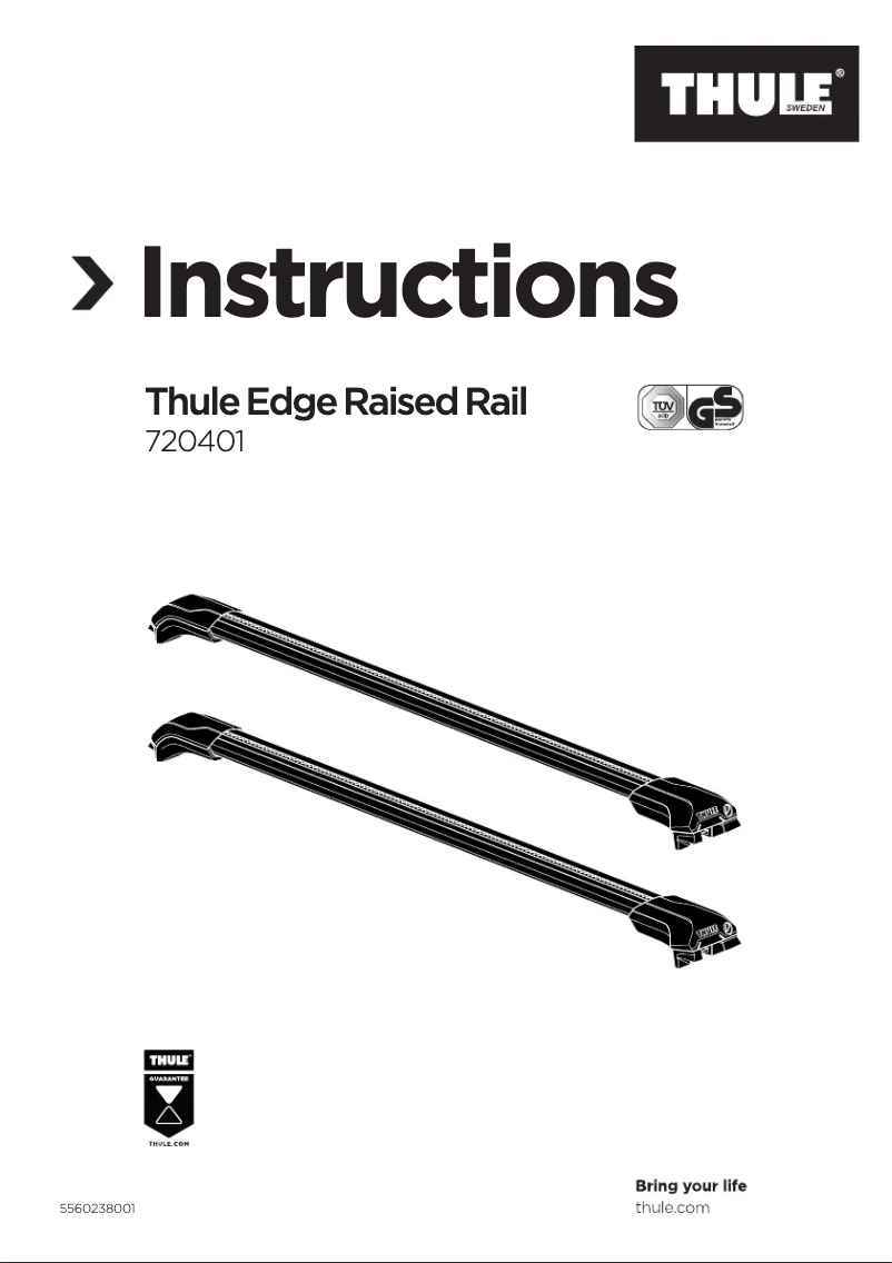 Page 1 de la notice Manuel utilisateur Thule Raised Rail Edge