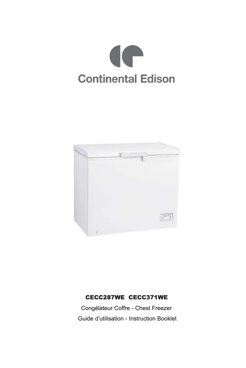 Page 1 de la notice Manuel utilisateur Continental Edison CECC287WE