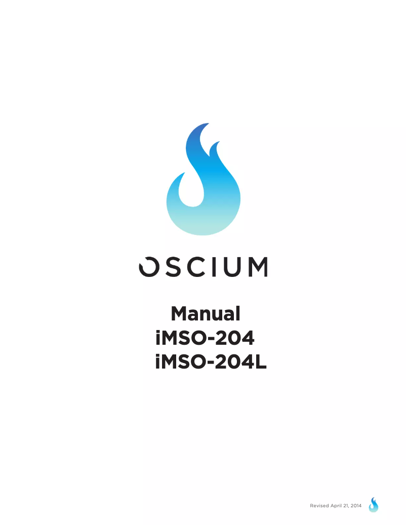 Page 1 de la notice Manuel utilisateur Oscium iMSO-204L