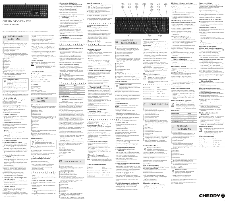 Image de la première page du manuel de l'appareil G80-3000N RGB