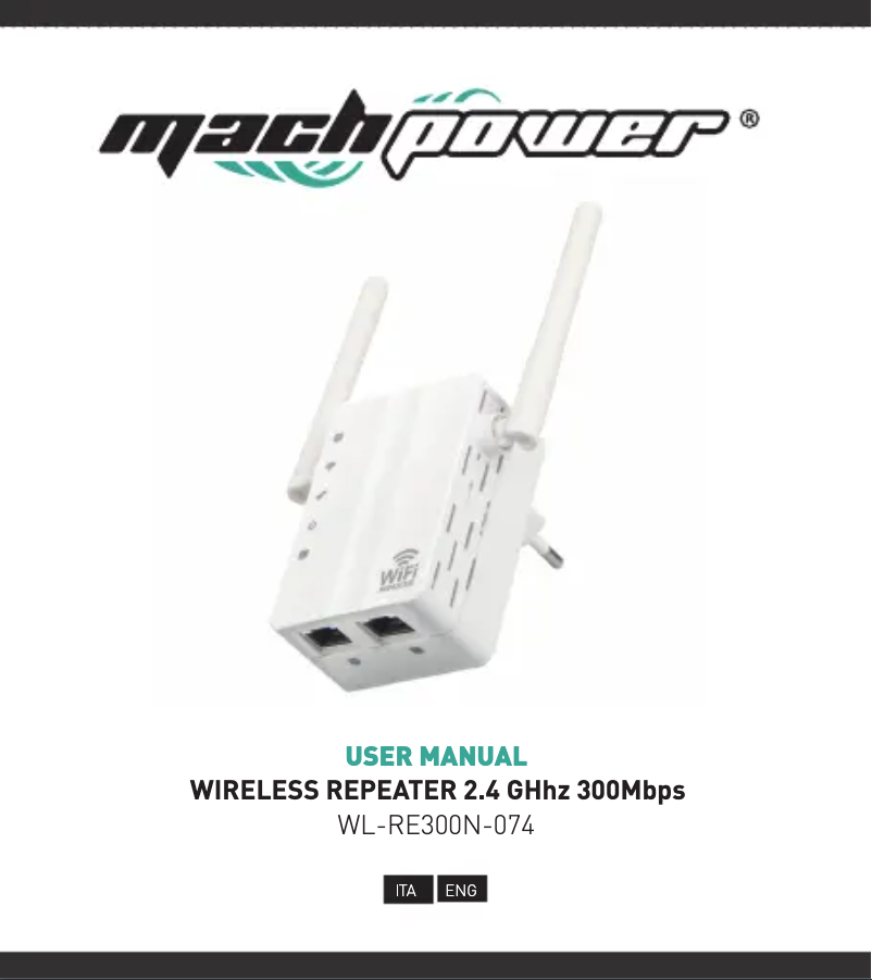 Page n°1 - Manuel utilisateur Mach Power WL-RE300N-074