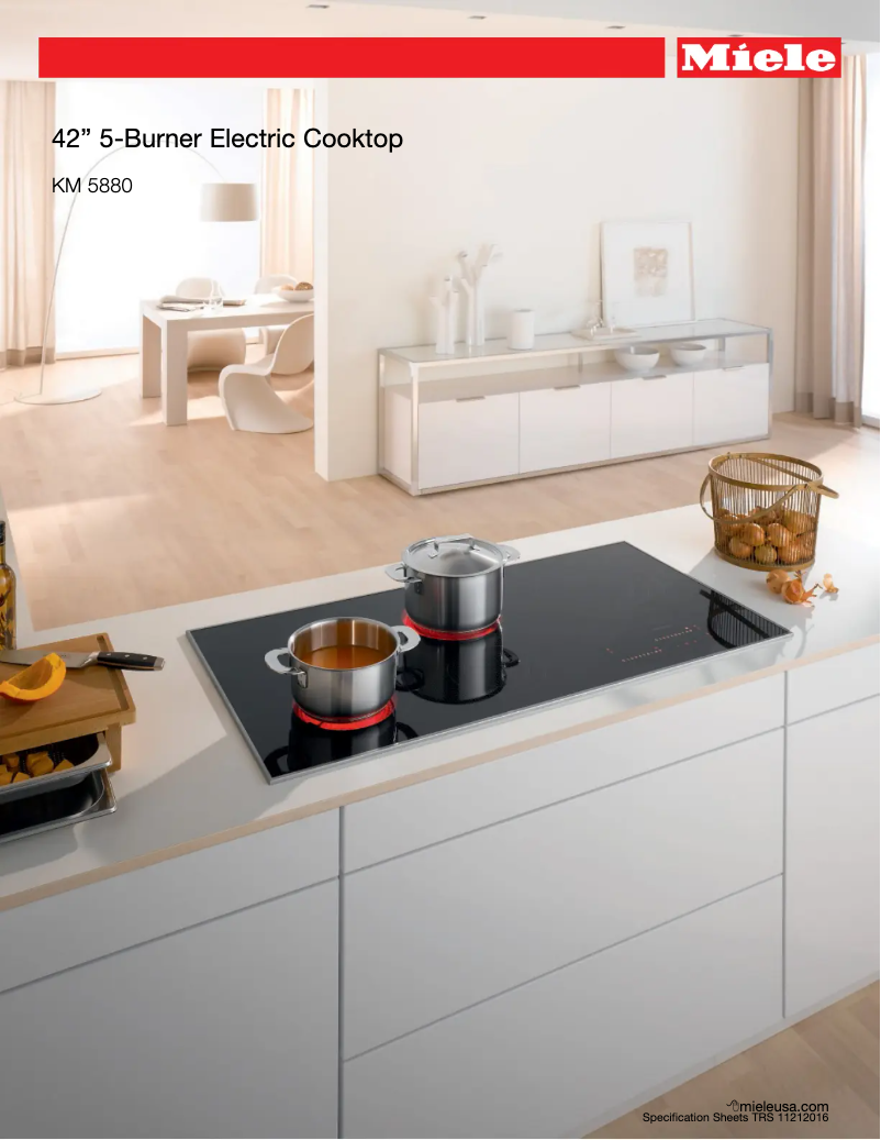 Page 1 de la notice Fiche technique Miele KM 5880