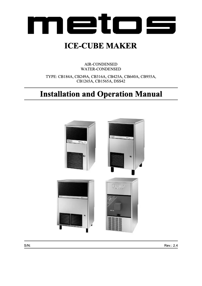 Image de la première page du manuel de l'appareil CB249A