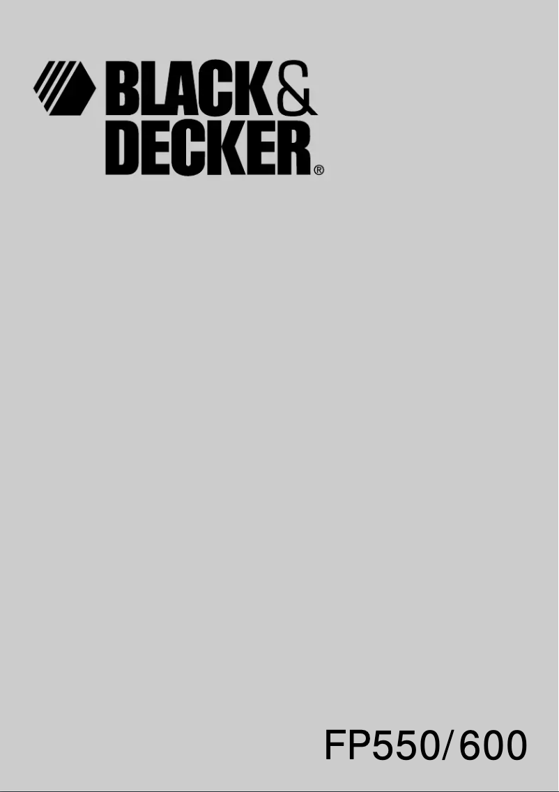 Page 1 de la notice Manuel utilisateur Black & Decker FP600
