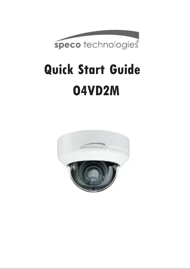 Página 1 del manual Guía de inicio rápido Speco Technologies O4VD2M