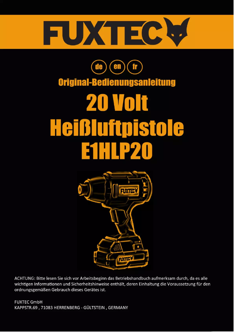 Página 1 del manual Manual de usuario Fuxtec FX-E1HLP20