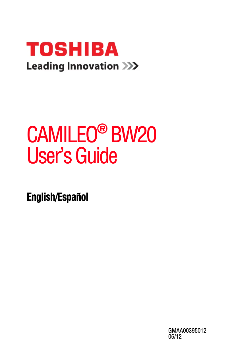 Image de la première page du manuel de l'appareil Camileo BW20