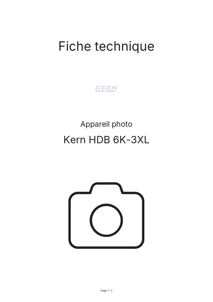 Image de la première page du manuel de l'appareil HDB 6K-3XL