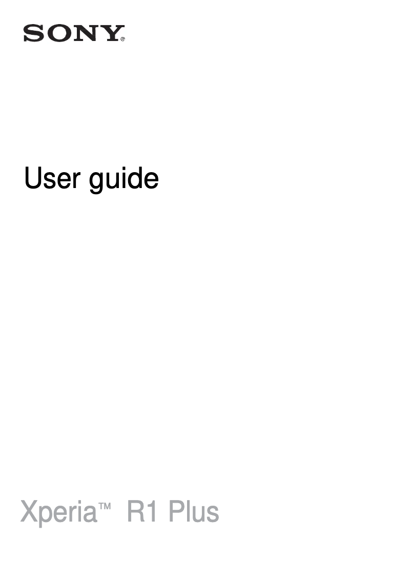Page 1 de la notice Manuel utilisateur Sony Xperia R1 Plus