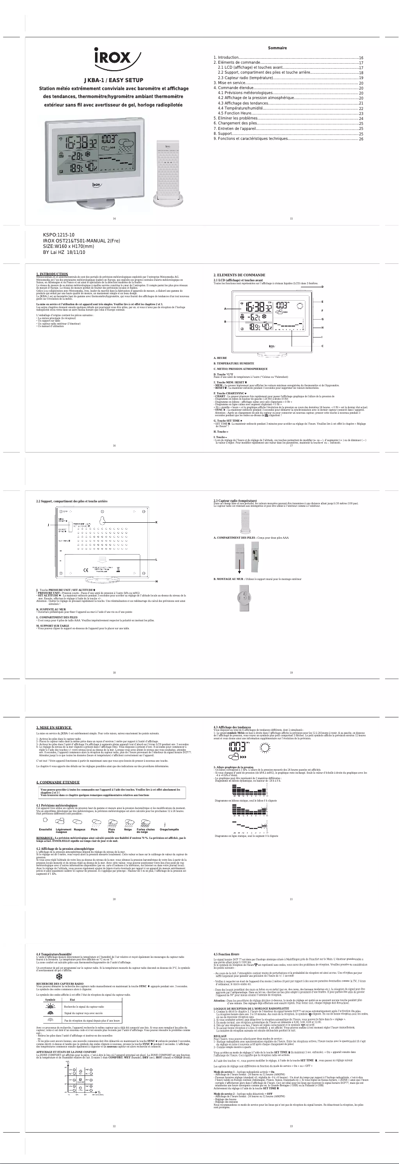 Image de la première page du manuel de l'appareil JKBA-2