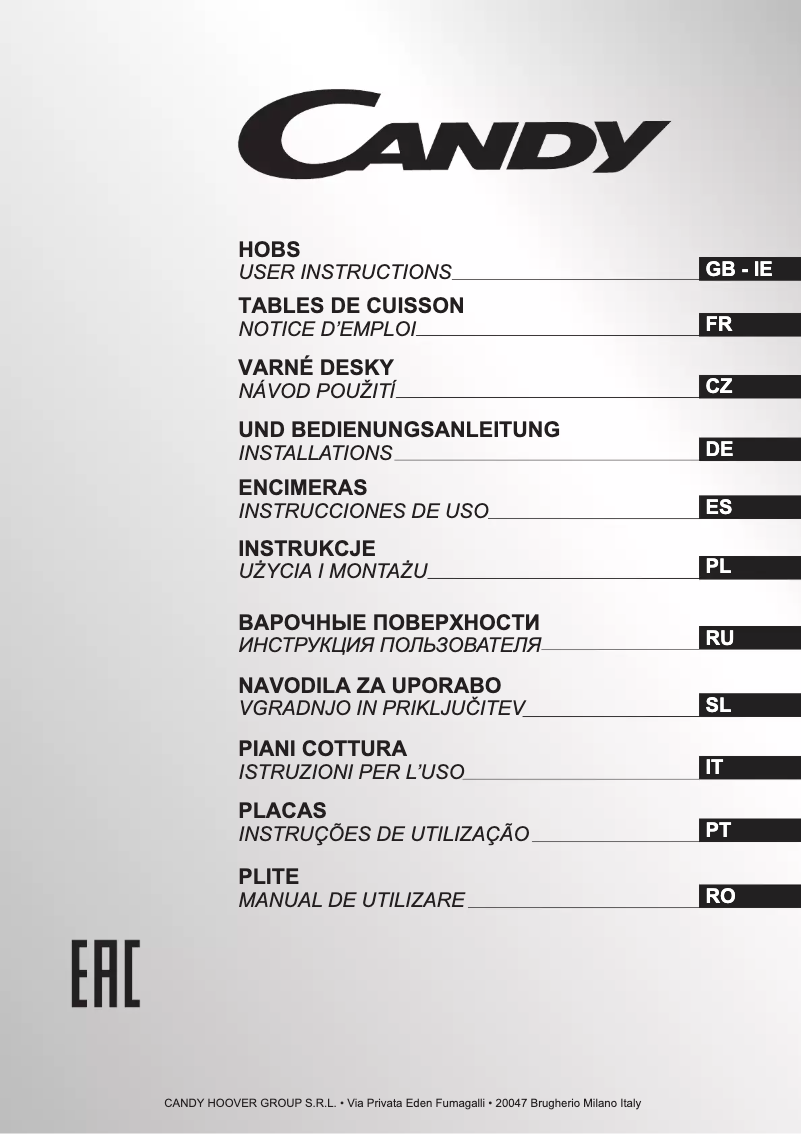 Page 1 de la notice Manuel utilisateur Candy CFX75