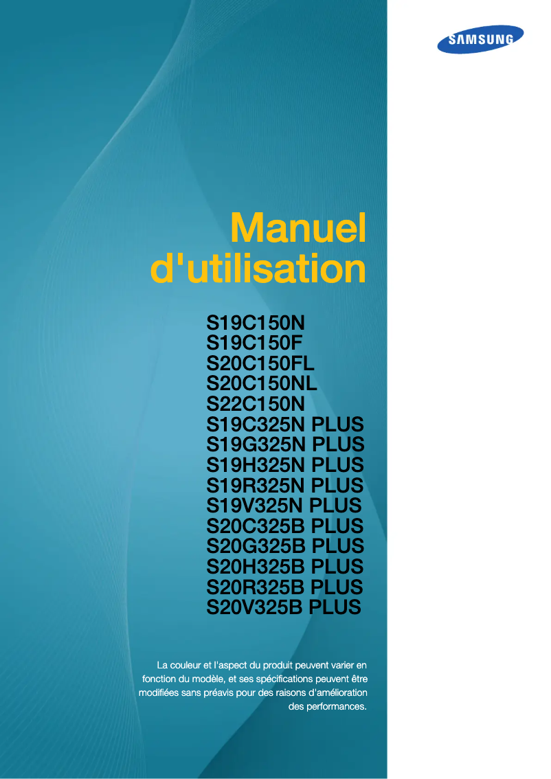 Image de la première page du manuel de l'appareil SyncMaster S19C150N
