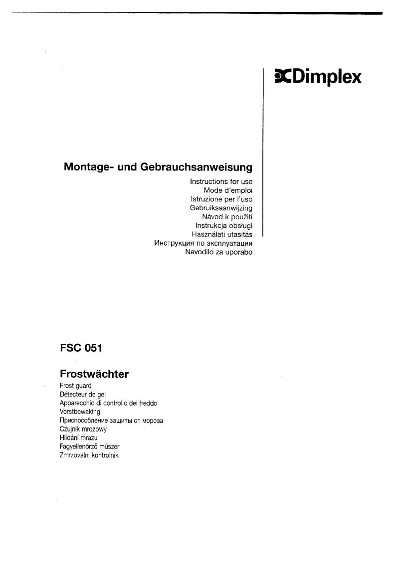 Página 1 del manual Manual de usuario Dimplex FSC 051