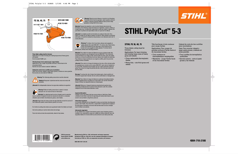 Page 1 de la notice Manuel utilisateur Stihl PolyCut 5-3