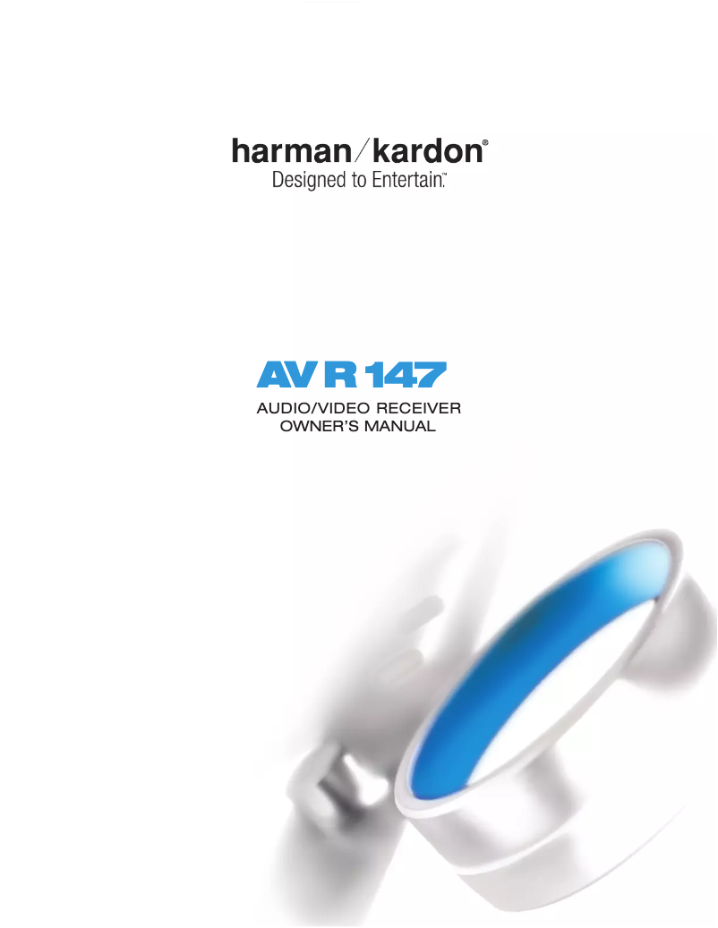 Page n°1 - Manuel utilisateur Harman Kardon AVR 147