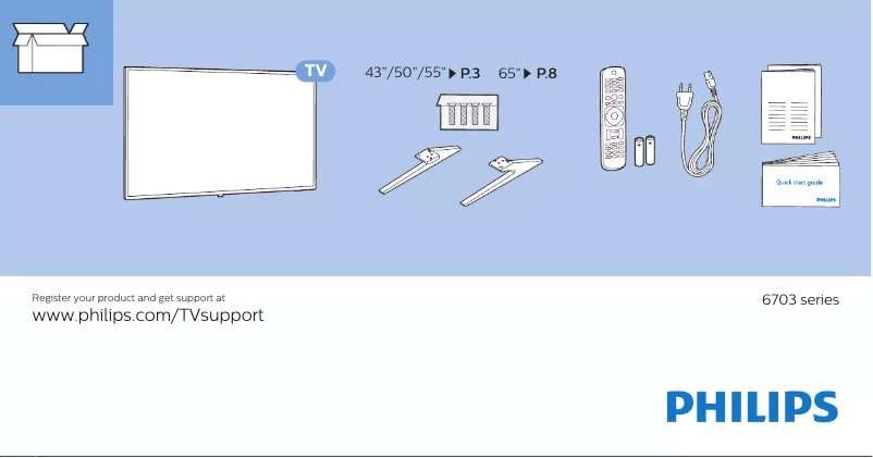 First page image of the manual for 65PUS6703