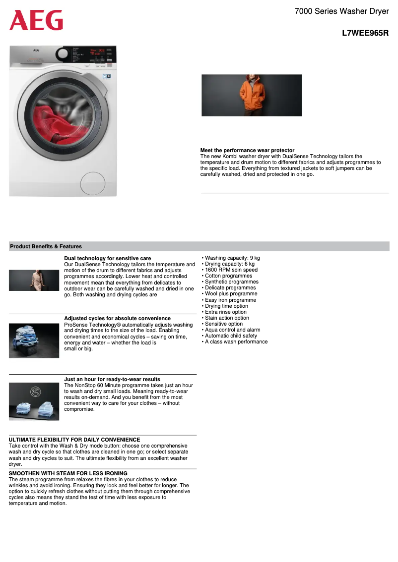 Imagen de la primera página del manual del dispositivo L7WEE965R