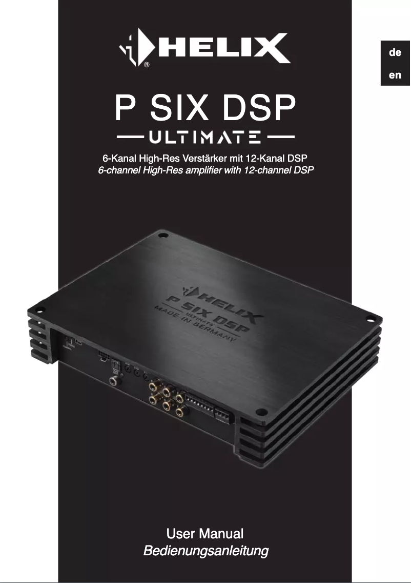 Page n°1 - Manuel utilisateur Audiotec Fischer P SIX DSP Ultimate