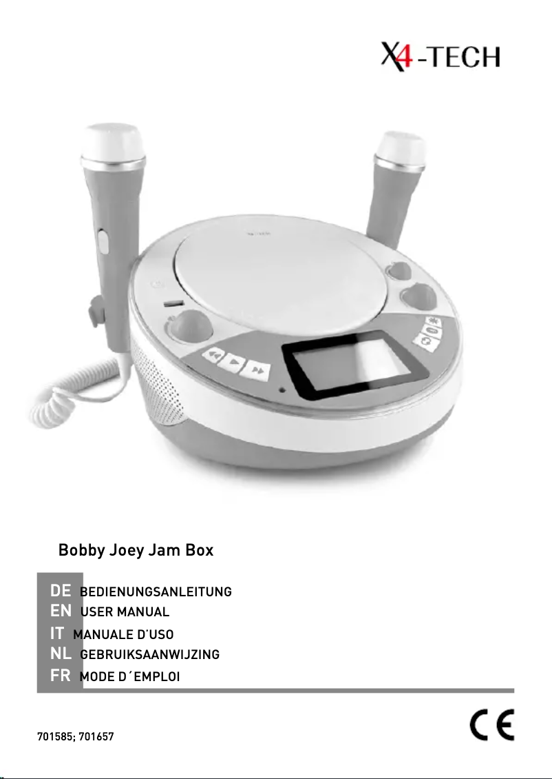 Image de la première page du manuel de l'appareil Bobby Joey Jam Box