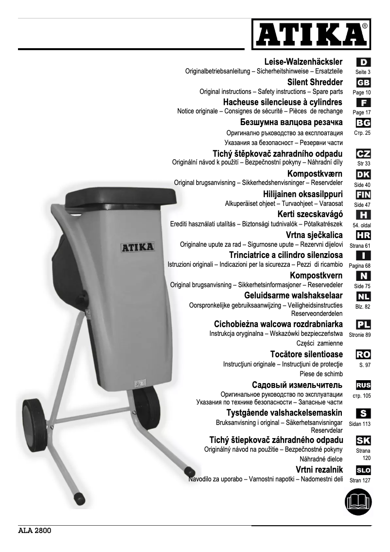 Page 1 de la notice Manuel utilisateur ATIKA ALA 2800