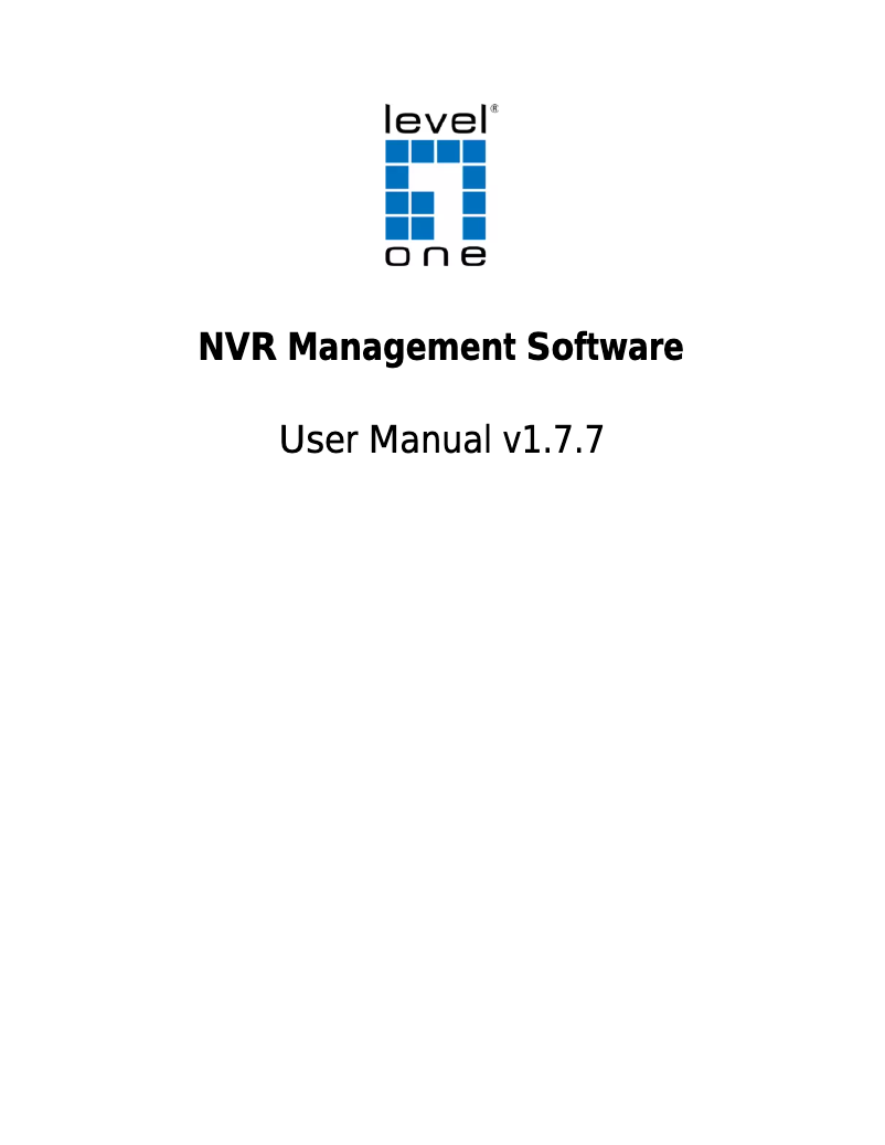 Page n°1 - Manuel utilisateur LevelOne NVR-0104