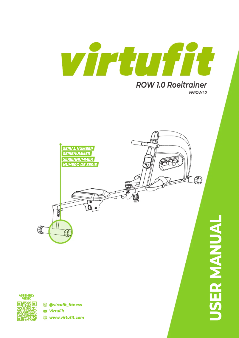 Página 1 del manual Manual de usuario VirtuFit Row 1.0