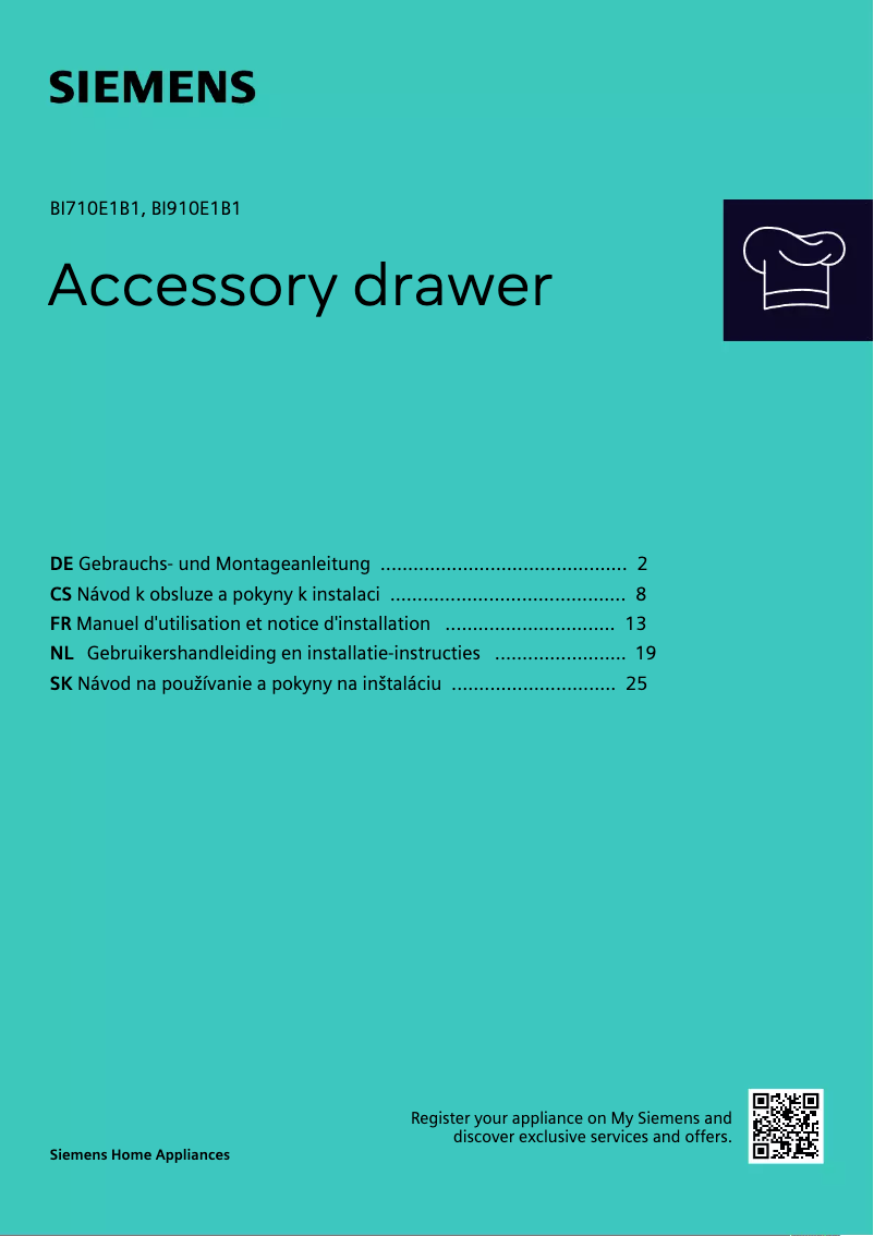 Page 1 de la notice Guide d'installation Siemens BI710E1B1