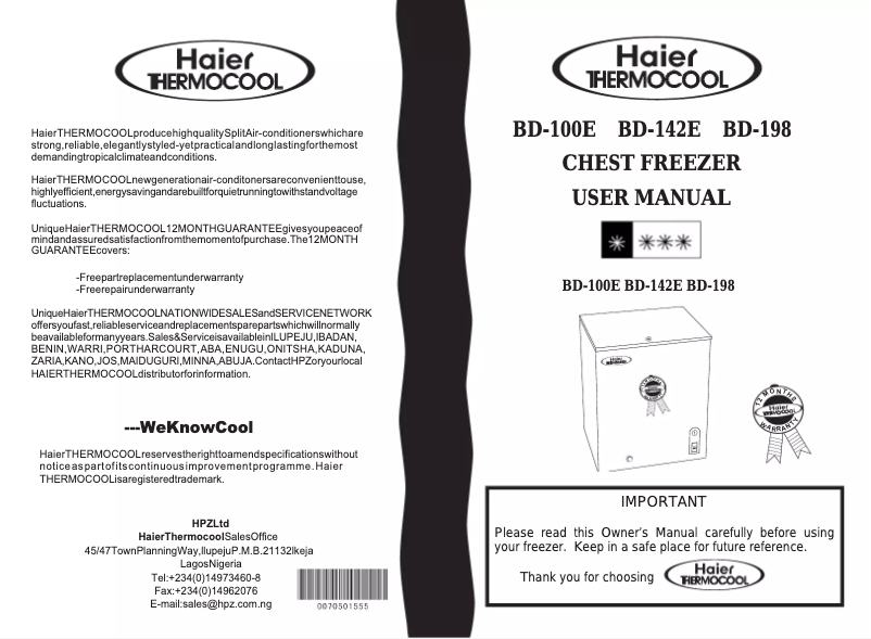 Image de la première page du manuel de l'appareil BD-198