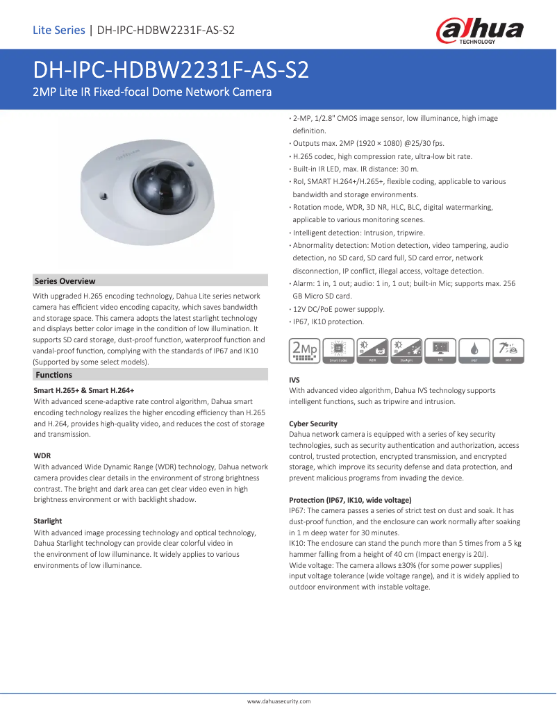 Image de la première page du manuel de l'appareil IPC-HDBW2231F-AS-S2