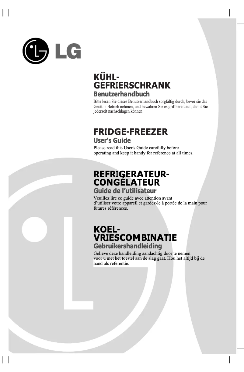 Page 1 de la notice Manuel utilisateur LG GR-B429BNRW