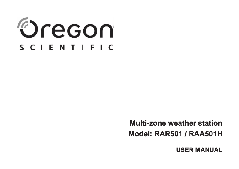 Page 1 de la notice Manuel utilisateur Oregon Scientific RAA 501 H