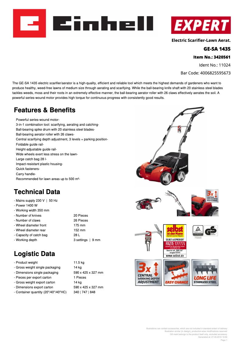 Image de la première page du manuel de l'appareil GE-SA 1435