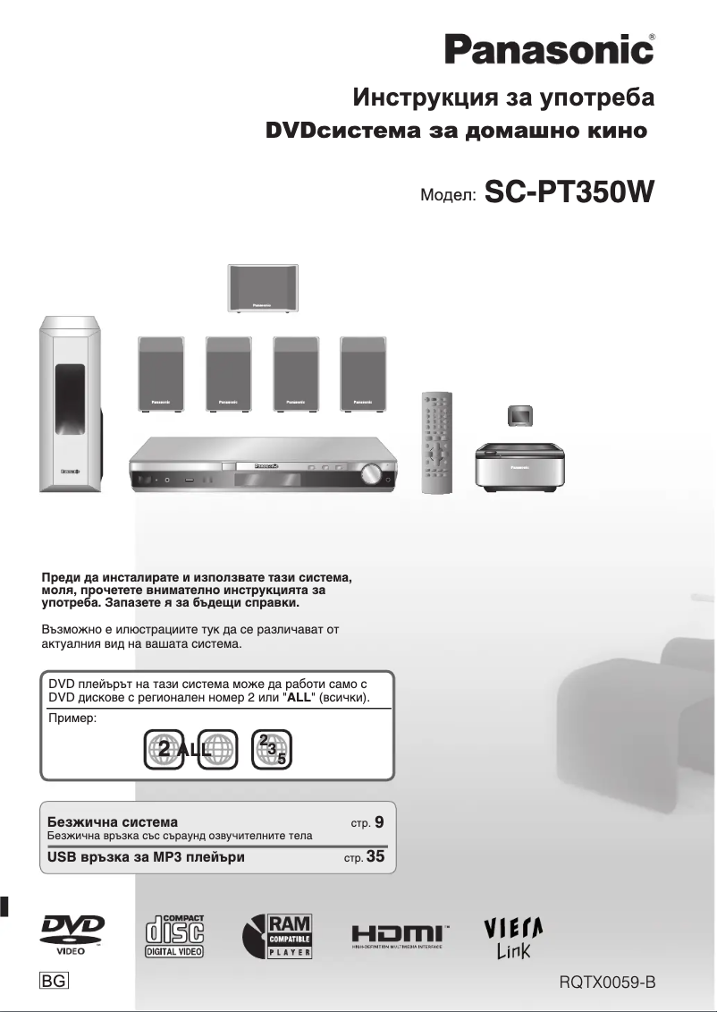 Imagen de la primera página del manual del dispositivo SC-PT350W