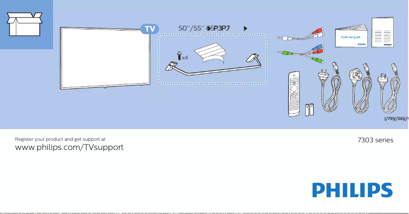 Page 1 de la notice Guide de démarrage rapide Philips 50PUT7303
