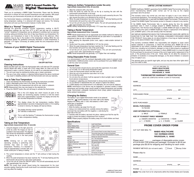 Image de la première page du manuel de l'appareil 9-Second Flex Tip
