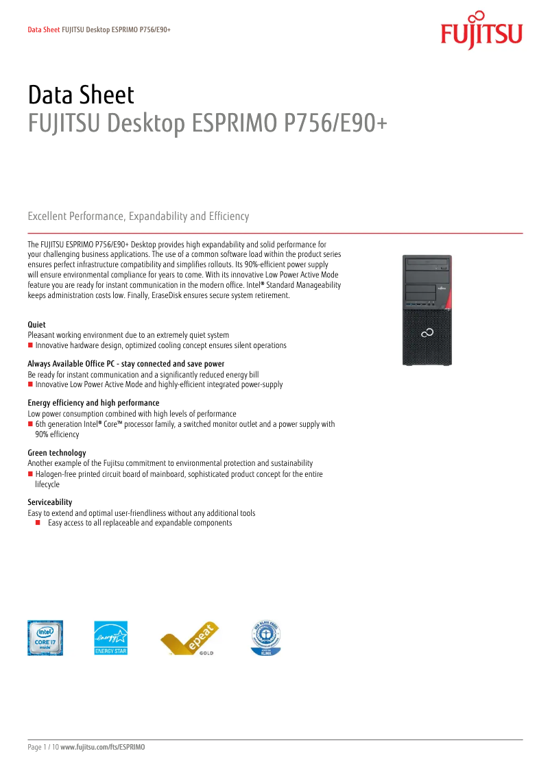 Page n°1 - Manuel utilisateur Fujitsu ESPRIMO P756