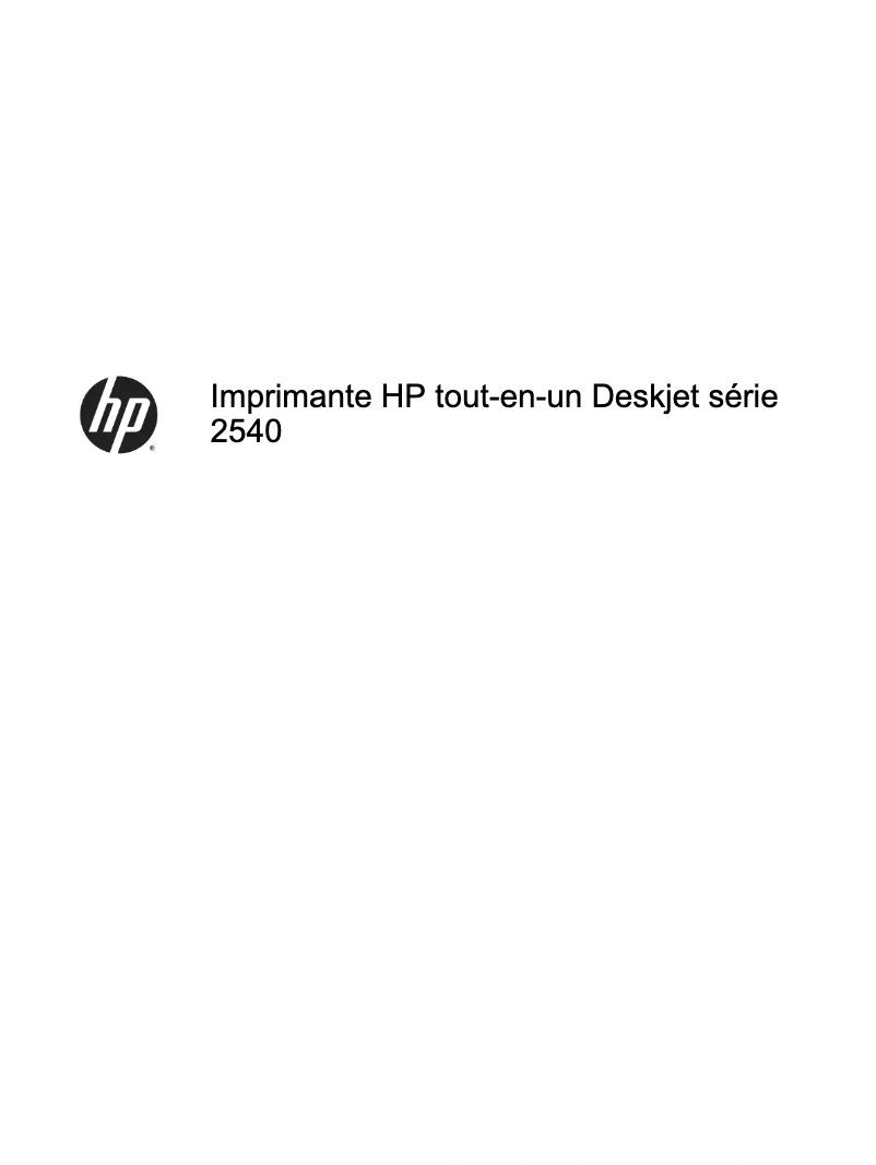 Page n°1 - Manuel utilisateur HP Deskjet 2540