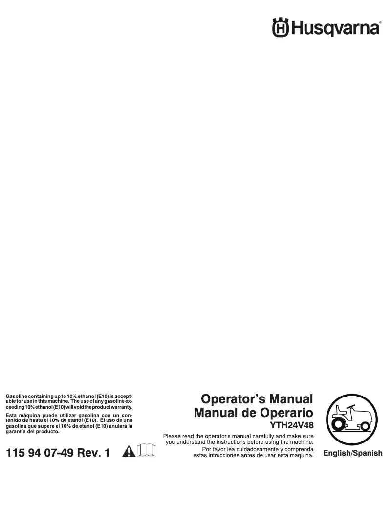 Image de la première page du manuel de l'appareil YTH24V48