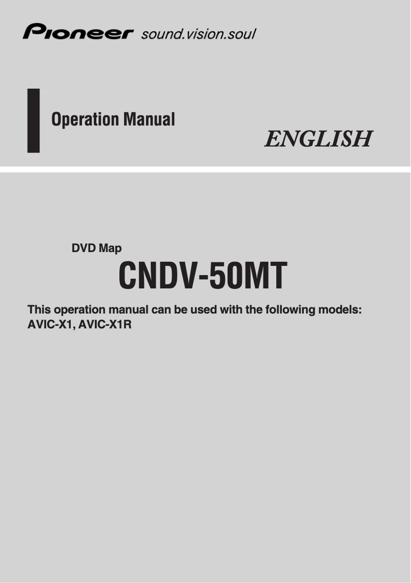 Page 1 de la notice Manuel utilisateur Pioneer CNDV-50MT