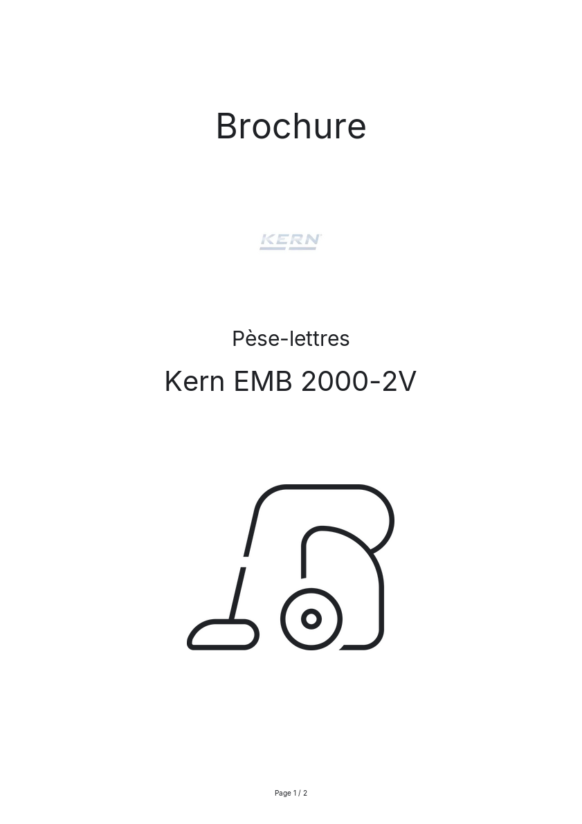 Page n°1 - Brochure Kern EMB 2000-2V