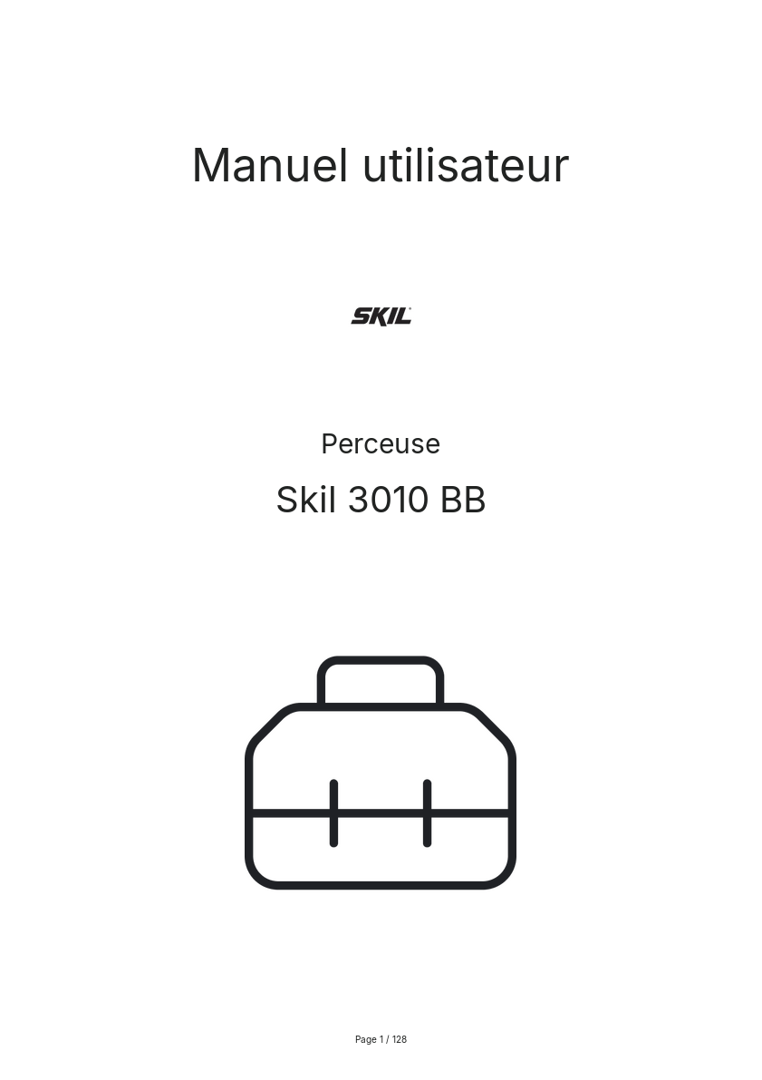 Page n°1 - Manuel utilisateur Skil 3010 BB