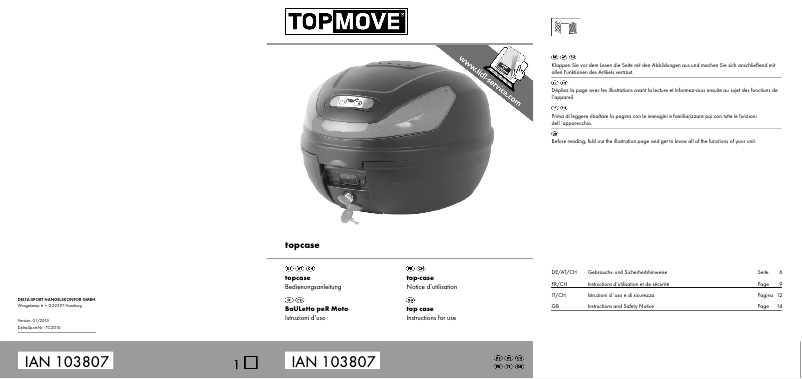Page 1 de la notice Manuel utilisateur Topmove IAN 103807