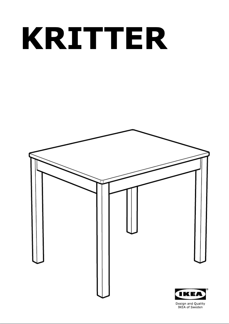 Page 1 de la notice Manuel utilisateur Ikea KRITTER 401.538.59